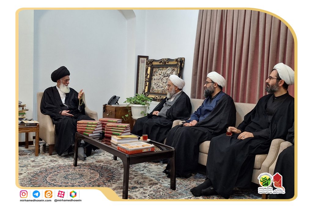 دیدار اعضای دبیرخانه کنگره بین المللی بزرگداشت علامه میرحامدحسین لکهنوی رحمه الله با آیت الله میرسید محمد یثربی دام ظله